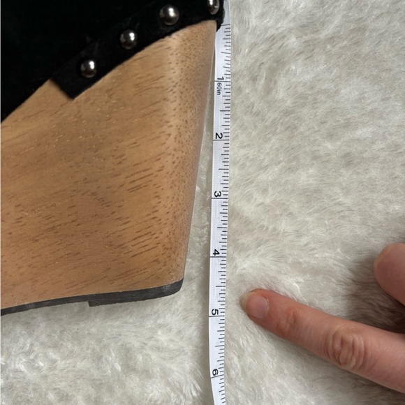 nwt y2k naughty monkey lace up sherpa wedge black suede ankle booties - Picture 7 of 8